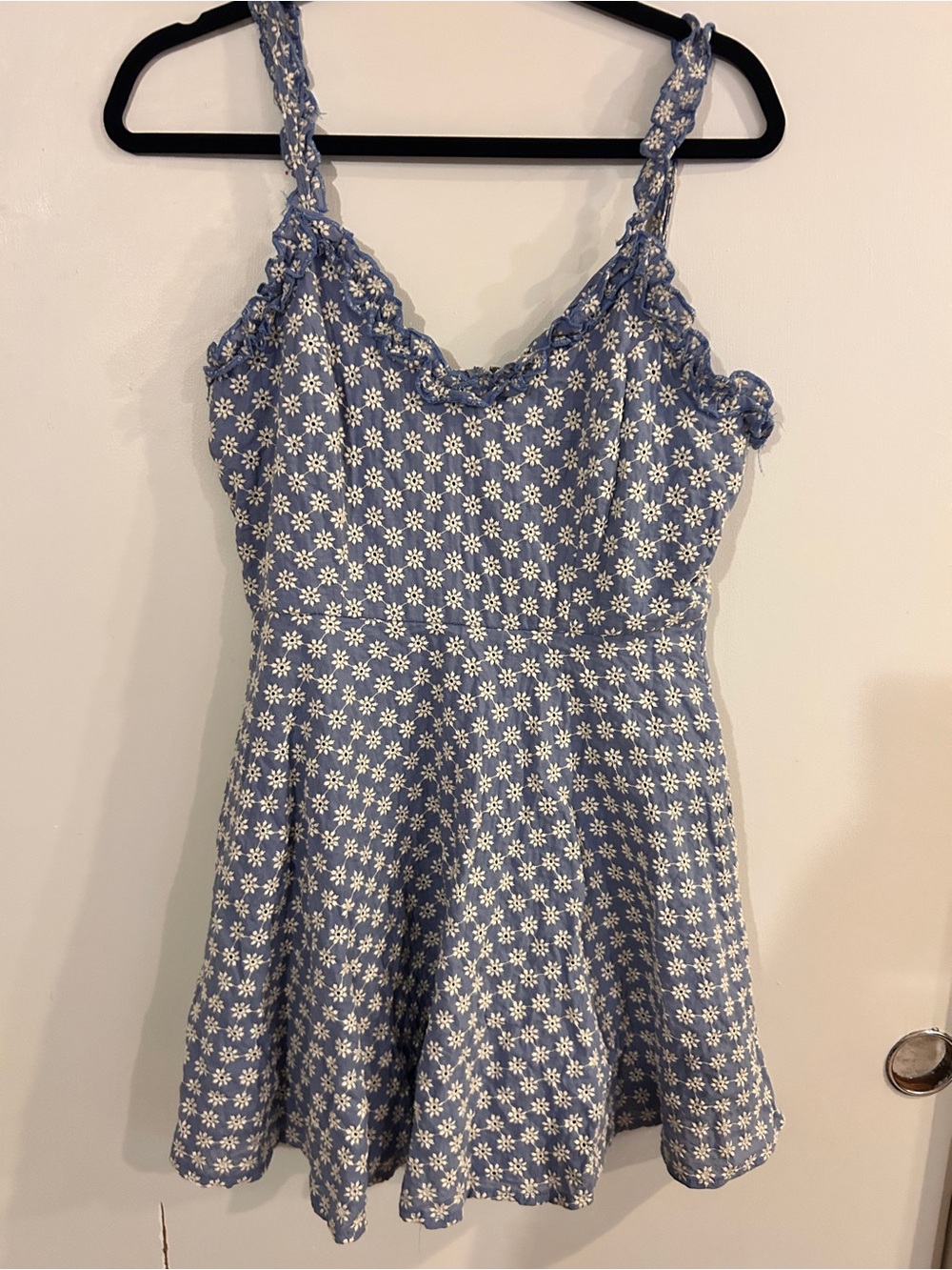 Altar'd State Blue Mini Dress with White Daisy Print
